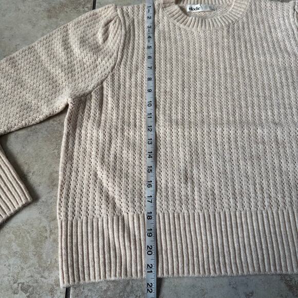 Elodie Women’s Crew Neck Knit Pullover Cream Crop Sweater NWT Cozy size Small - Picture 4 of 8